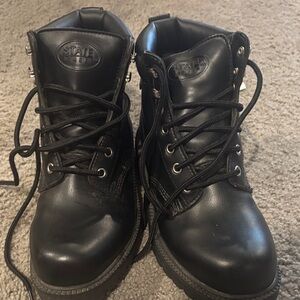 State Street Women's Black Lace-Up Ankle Boots